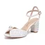 Sexy Weiß Perle Brautschuhe 2024 6 cm Thick Heels Knöchelriemen Peeptoes Hochzeit Sandaletten Hochhackige