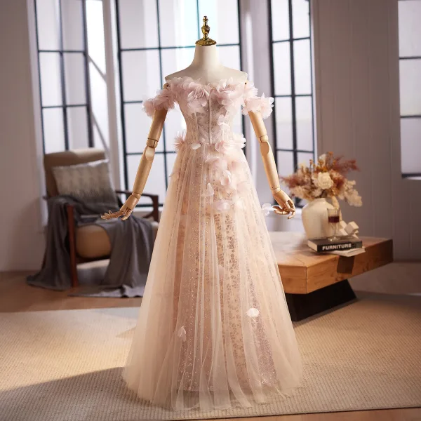 gold dress windsor Gold Bead Tassel Dusty Pink Half Sleeves A-line Prom Dresses,CP0129 –  clover sew main image 0