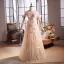 Chic / Beautiful Blushing Pink Appliques Sequins Prom Dresses 2025 A-Line / Princess Off-The-Shoulder Sleeveless Backless Floor-Length / Long Formal Dresses
