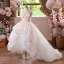 Chic / Beautiful White Appliques Birthday Asymmetrical Flower Girl Dresses 2025 Ball Gown Scoop Neck Sleeveless Tulle