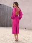 Sexy Dark Green Holiday Beach Satin Women Dresses 2023 Deep V-Neck Long Sleeve Backless Lace Up Tea-length Womens Clothing