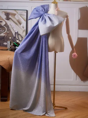Chic Beautiful Ocean Blue Handmade Bow Glitter Evening Party Shawl 2025