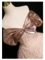 Charming Champagne Sequins Prom Dresses 2024 Ball Gown Off-The-Shoulder Short Sleeve Backless Floor-Length / Long Prom Formal Dresses