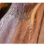 Fashion Blushing Pink Glitter Rhinestone Sequins Prom Dresses 2025 A-Line / Princess High Neck Sleeveless Backless Floor-Length / Long Tulle Prom Formal Dresses