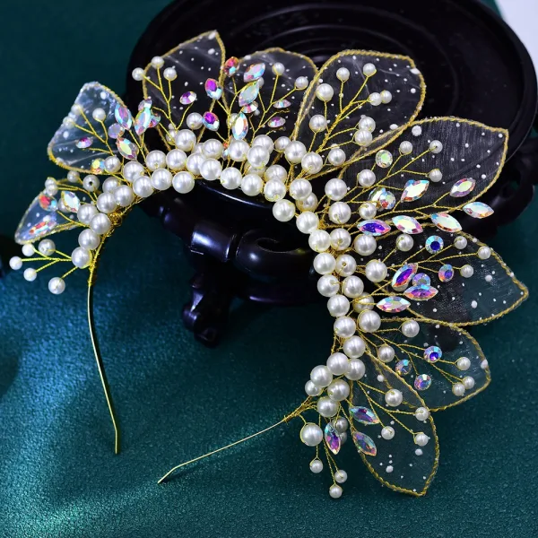 Fantaisie Multi-Couleurs Perle Faux Diamant Alliage Accessoire Cheveux Mariage 2024 Mariage