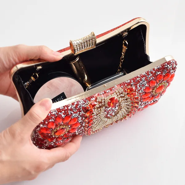 Fashion Black Rhinestone Sequins Evening Party Clutch Bags 2023