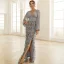 Chic / Belle Gris Perlage Paillettes Gland Vacances Robe De Soirée 2022 Trompette / Sirène V-Cou Manches Longues Fendue devant Longue Robe De Ceremonie