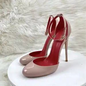 Unusual Nude Evening Party Ankle Strap Womens Shoes 2024 12 Cm Stiletto Heels Pointed Toe High Heels