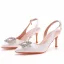 Chic / Belle Blanche Faux Diamant Chaussure De Mariée 2022 7 cm Talons Aiguilles À Bout Pointu Mariage Sandales Talons Hauts