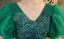 Vintage / Retro Dark Green Beading Glitter Prom Dresses 2024 Ball Gown V-Neck Puffy Short Sleeve Backless Floor-Length / Long Prom Formal Dresses