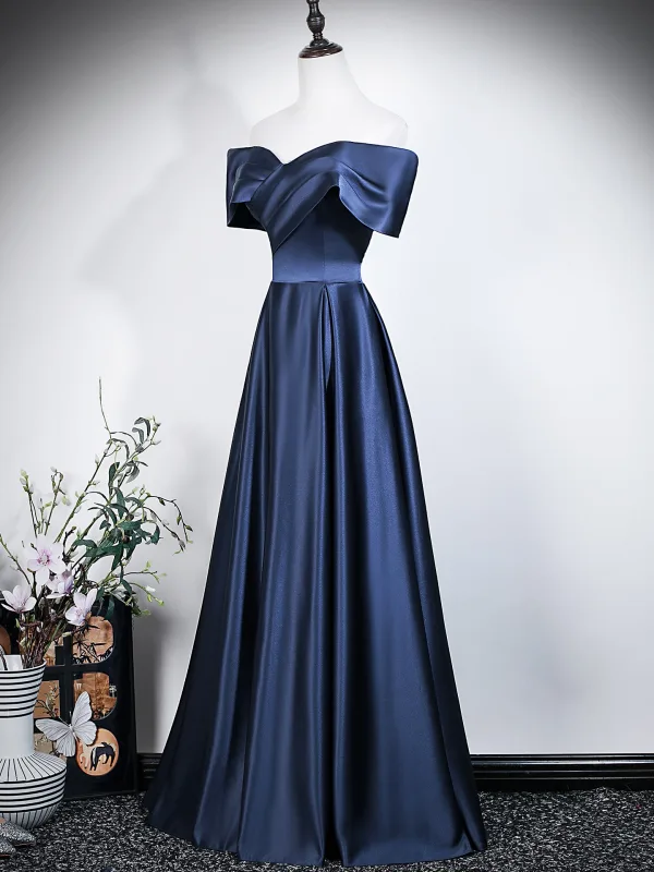 Modest / Simple Black Evening Dresses 2026 A-Line / Princess Off-The-Shoulder Short Sleeve Backless Floor-Length / Long