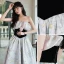 Charming Grey Floral Evening Dresses 2022 A-Line / Princess Off-The-Shoulder Sleeveless Backless Floor-Length / Long Evening Party Formal Dresses