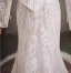 Élégant Blanche Perle En Dentelle Fleur Robe De Mariée 2026 Trompette / Sirène De l'épaule Manches Longues Dos Nu Train De Balayage