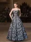Vintage / Retro Multi-Colors Floral Prom Dresses 2025 A-Line / Princess Strapless Sleeveless Backless Floor-Length / Long Satin Formal Dresses