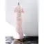 Style Chinois En Dentelle Rouge Robe De Soirée 2022 Trompette / Sirène Col Haut Perle Manches Courtes Longue Soirée Robe De Ceremonie