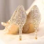 Cinderella Gold Crystal Wedding Shoes 2023 Leather 8 cm Stiletto Heels Pointed Toe Wedding Pumps High Heels