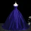 Elegant Vintage / Retro Purple Prom Dresses 2025 Ball Gown Spaghetti Straps Sleeveless Backless Floor-Length / Long Formal Dresses