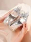 Charmant Argenté Cristal Chaussure De Mariée 2026 6 cm Talons Aiguilles Faux Diamant À Bout Pointu Mariage Escarpins