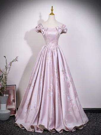 Lovely Pearl Pink Beading Embroidered Bow Prom Dresses 2026 A Line Princess Strapless Sleeveless Backless Floor Length Long Formal Dresses