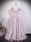 Schön Pearl Rosa Perlenstickerei Stickerei Schleife Ballkleider 2026 A Linie Bandeau Ärmellos Rückenfreies Lange Festliche Kleider