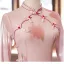 Chic / Beautiful Blushing Pink Tea-length Cheongsam 2024 Trumpet / Mermaid High Neck 1/2 Sleeves Prom