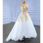 High-end White Pearl Sequins Asymmetrical Wedding Dresses 2022 A-Line / Princess Scoop Neck Sleeveless Wedding