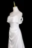 Charmant Weiß Satin Abendkleider 2025 A Linie Bandeau Ärmellos Rückenfreies Sweep / Pinsel Zug Abend Festliche Kleider