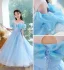 Chic / Beautiful Silver Star Sequins Birthday Flower Girl Dresses 2023 A-Line / Princess Scoop Neck Ruffle Short Sleeve Backless Floor-Length / Long Flower Girl Dresses