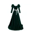 Elegant Suede Dark Green Prom Dresses 2023 A-Line / Princess Square Neckline 3/4 Sleeve Backless Bow Sash Floor-Length / Long Prom Formal Dresses