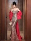 Sparkly Sexy Gold Sequins Evening Dresses  2024 Trumpet / Mermaid Strapless Sleeveless Backless Floor-Length / Long Evening Party Formal Dresses