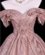 Traumhaft Rosa Applikationen Stickerei Ballkleider 2026 Ballkleid Off Shoulder Kurze Ärmel Rückenfreies Lange Festliche Kleider