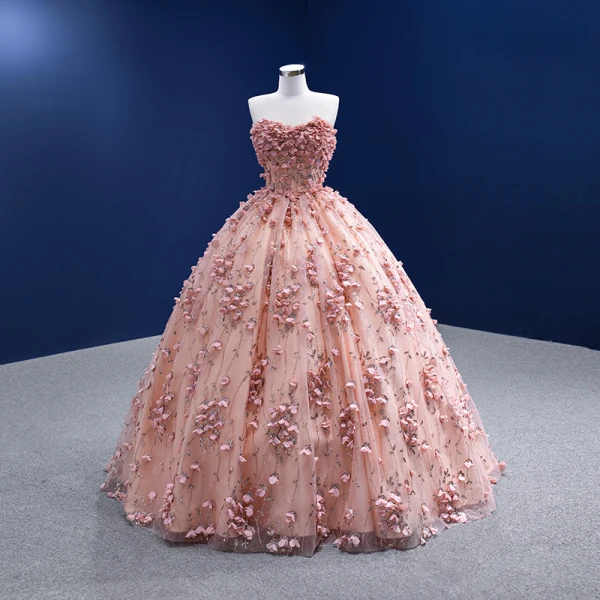 Charming Blushing Pink Appliques Sequins Prom Dresses Wedding Dresses 2022 With Cloak Ball Gown Strapless Sleeveless Backless Floor-Length / Long Formal Dresses