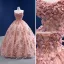 Charming Blushing Pink Appliques Sequins Prom Dresses Wedding Dresses 2022 With Cloak Ball Gown Strapless Sleeveless Backless Floor-Length / Long Formal Dresses