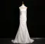 Modest / Simple Amazing / Unique White Wedding Dresses 2024 Trumpet / Mermaid Strapless Sleeveless Backless Sweep Train Wedding