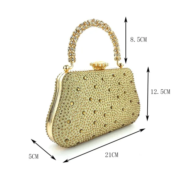 Sparkly Gold Rhinestone Evening Party Clutch Bags 2025 Alloy