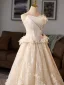 High-end Charming Champagne Glitter Sequins Appliques Prom Dresses 2025 Ball Gown Strapless Sleeveless Backless Floor-Length / Long Formal Dresses