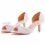 Sexy White Crystal Pearl Wedding Shoes 2023 6 cm Stiletto Heels Open / Peep Toe Wedding Sandals High Heels