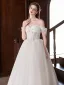 Elegant White Lace Flower Wedding Dresses 2026 A-Line / Princess Off-The-Shoulder Bow Sleeveless Backless Floor-Length / Long