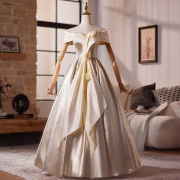 Elegante Champagne Appliques Galajurken 2025 Baljurk Uit De Schouder Korte Mouwen Ruglooze Lange Gelegenheid Jurken