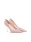 Glitzernden Rosa Pailletten Leder Brautschuhe 2024 8 cm Stilettos Spitzschuh Hochzeit Pumps Hochhackige