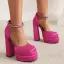 Ungewöhnlich Blau Ball Satin Damen schuhe 2022 Strass Knöchelriemen 14 cm Thick Heels Quadratische Zehe Pumps Hochhackige