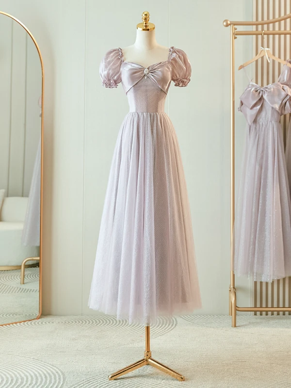lavender knee length bridesmaid dresses Cotton Lavender Floral Midi Dress - All Dresses main image 1