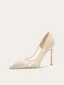 Charmant Nude Rhinestone Bruidsschoenen 2025 Leer 10 cm Naaldhakken / Stiletto Spitse Neus Huwelijk Pumps Hoge Hakken