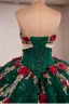 Luksus Vintage Mørk Grønn Beading Blonder Blomst Perle Appliques Ballkjoler 2026 Ballkjole Kjæreste Korte Ermer Ryggløse Lange