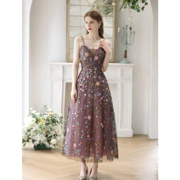 Chic Beautiful Grape Rhinestone Sequins Homecoming Graduation Dresses Prom Dresses 2023 A Line Princess Spaghetti Straps Sleeveless Backless Floor Length Long
