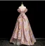 Fashion Blushing Pink Beading Prom Dresses 2025 A-Line / Princess Off-The-Shoulder Short Sleeve Backless Floor-Length / Long Formal Dresses