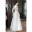 Fashion Grey Star Sequins Prom Dresses 2023 A-Line / Princess Square Neckline Short Sleeve Backless Floor-Length / Long Prom Formal Dresses