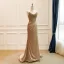 Sexy Gold Rhinestone Evening Dresses 2026 Trumpet / Mermaid Strapless Sleeveless Backless Sweep Train Evening Party Formal Dresses