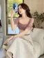 Modest / Simple Beige Bridesmaid Dresses 2022 A-Line / Princess Short Sleeve Backless Tea-length Bridesmaid