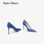 Modest / Simple Royal Blue Satin Prom Pumps 2023 12 cm Stiletto Heels Pointed Toe Pumps High Heels